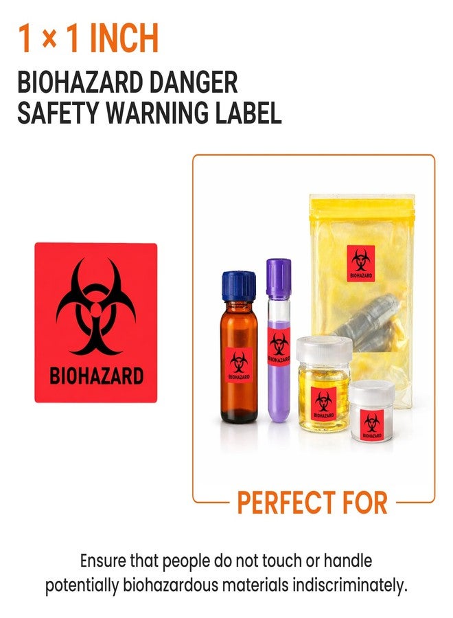 BEMAXYE Biohazard Danger Safety Warning Label - 1"x1" Waterproof Self Adhesive Decal Sign Sticker, High Temp Resistance, Long Lasting (250 Pcs/Roll) - Image 3