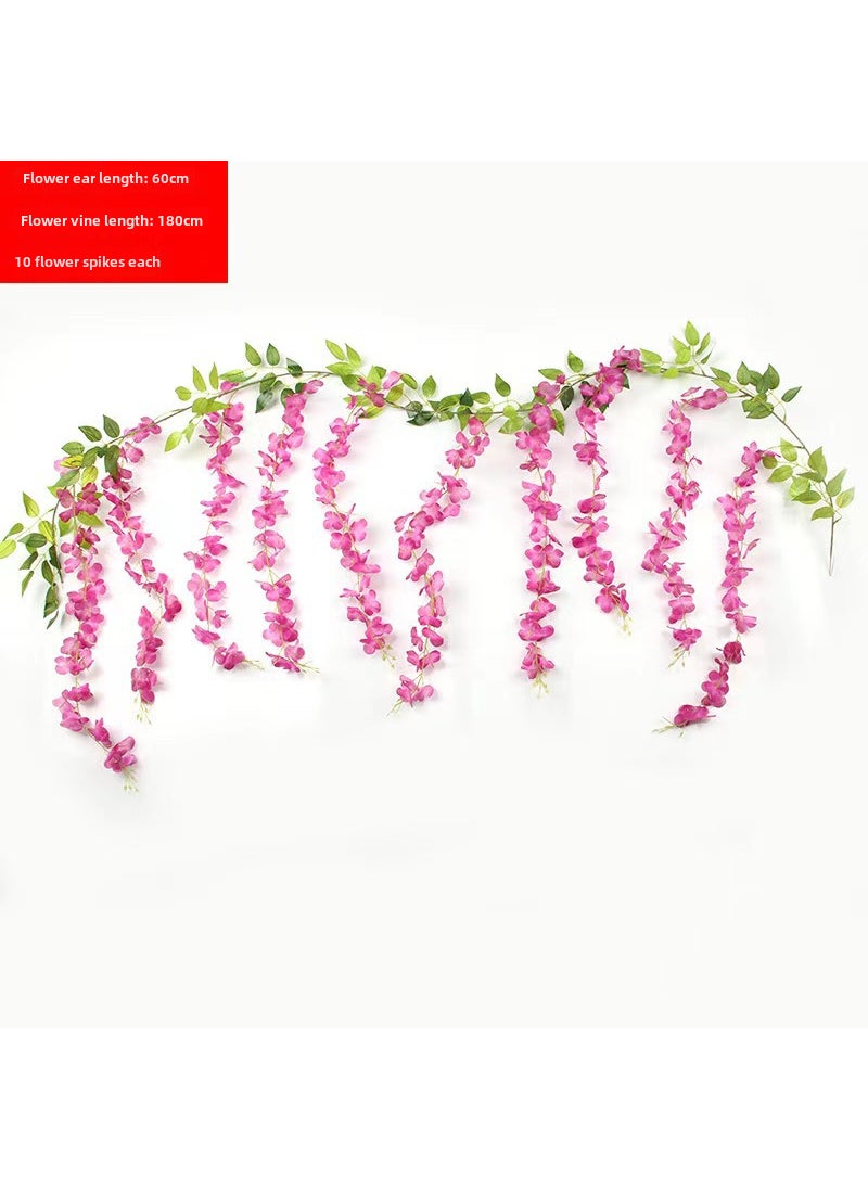 Generic Artificial Wisteria Vine Flower Garland DecorEncrypted long purple-red 1 piece Encrypted long purple-red 1 piece 