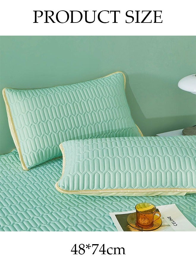 DUNISO 2-Piece Cooling Pillow Cases Luxury Soft Pillow Covers Breathable Latex for Hot Sleepers Hair and Skin Friendly  - Image 4