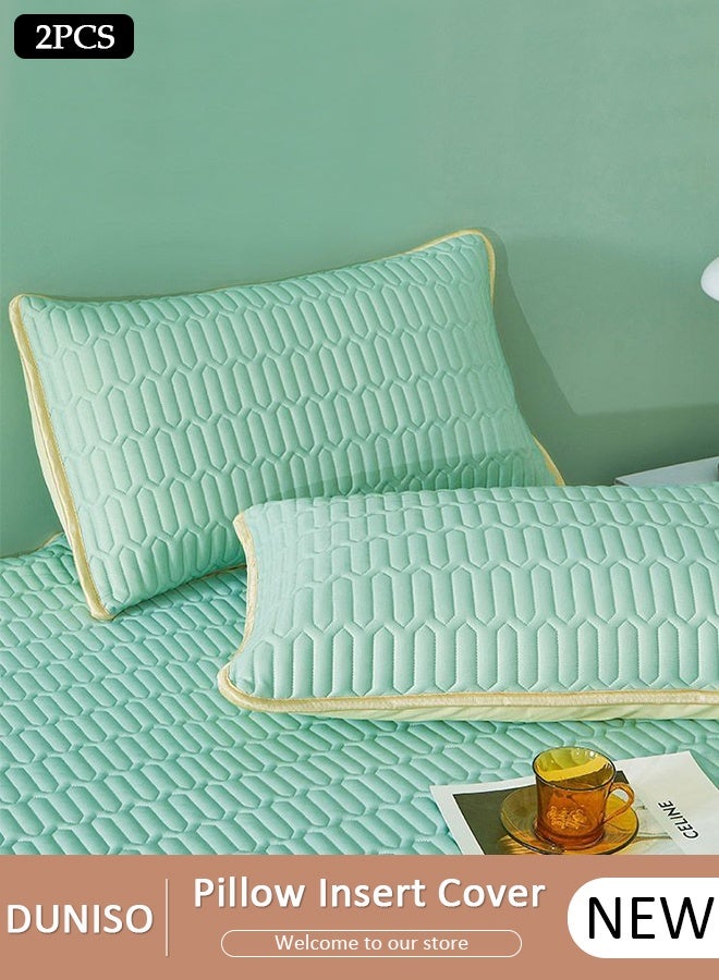 DUNISO أغطية وسائد تبريد فاخرة مكونة من قطعتين من أغطية الوسائد الناعمة المصنوعة من اللاتكس المسامي للشعر والجلد النائمين - Image 1
