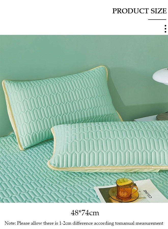 DUNISO أغطية وسائد تبريد فاخرة مكونة من قطعتين من أغطية الوسائد الناعمة المصنوعة من اللاتكس المسامي للشعر والجلد النائمين - Image 2