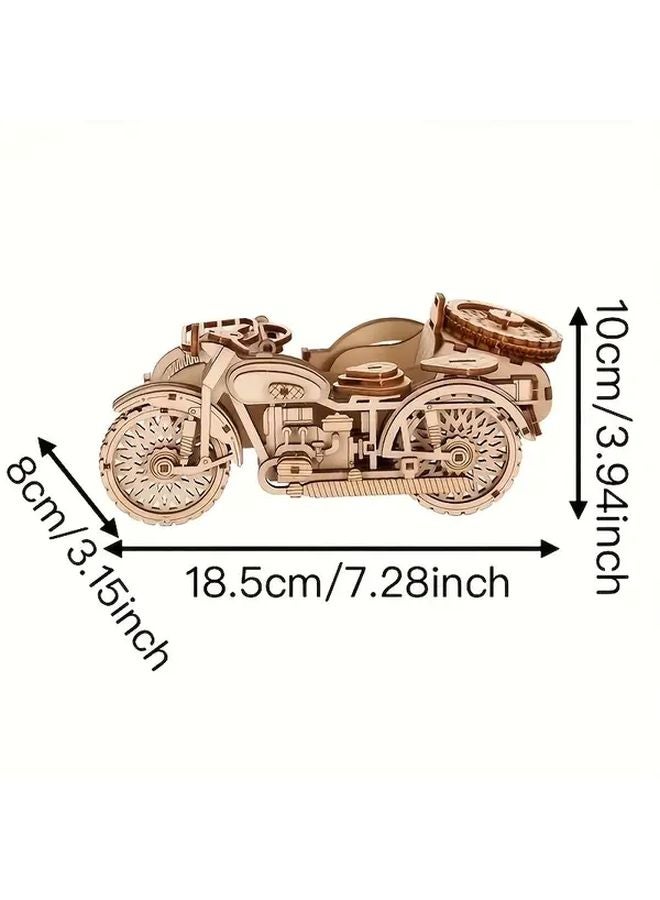 1 Pcs 3D Wooden Retro Tricycle Assembly Kit DIY Craft Creative Holiday Gift - Image 3