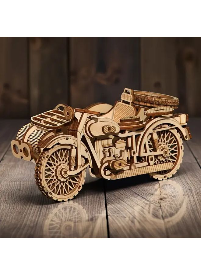 1 Pcs 3D Wooden Retro Tricycle Assembly Kit DIY Craft Creative Holiday Gift - Image 2