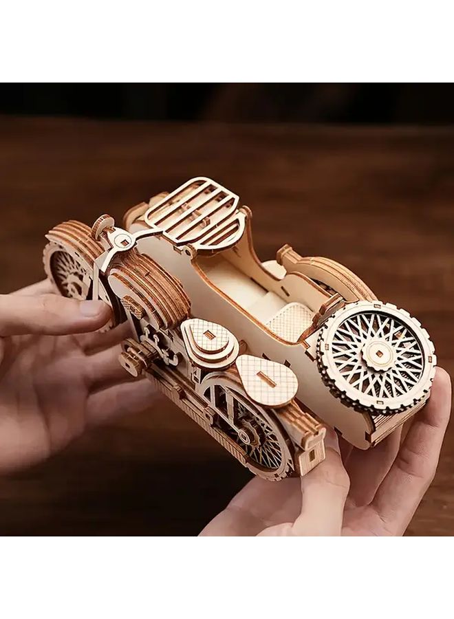 1 Pcs 3D Wooden Retro Tricycle Assembly Kit DIY Craft Creative Holiday Gift - Image 5