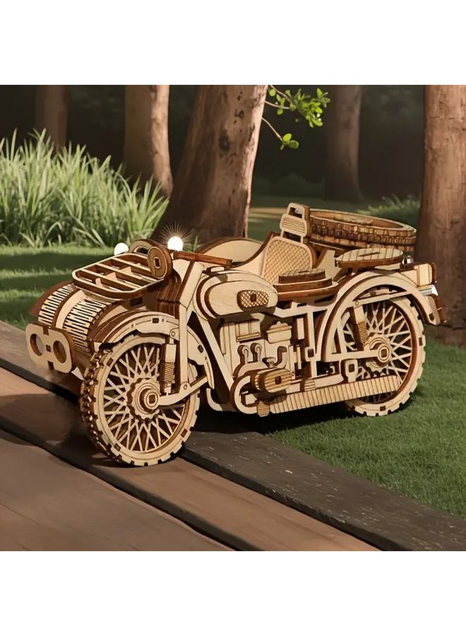 1 Pcs 3D Wooden Retro Tricycle Assembly Kit DIY Craft Creative Holiday Gift - Image 4