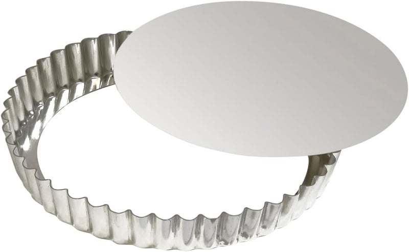 Gobel - Tin Plate Round Fluted Tart Mould - Removable Bottom - Ø7.9 in/7.3 in, 1 in height - Made in France - Image 1