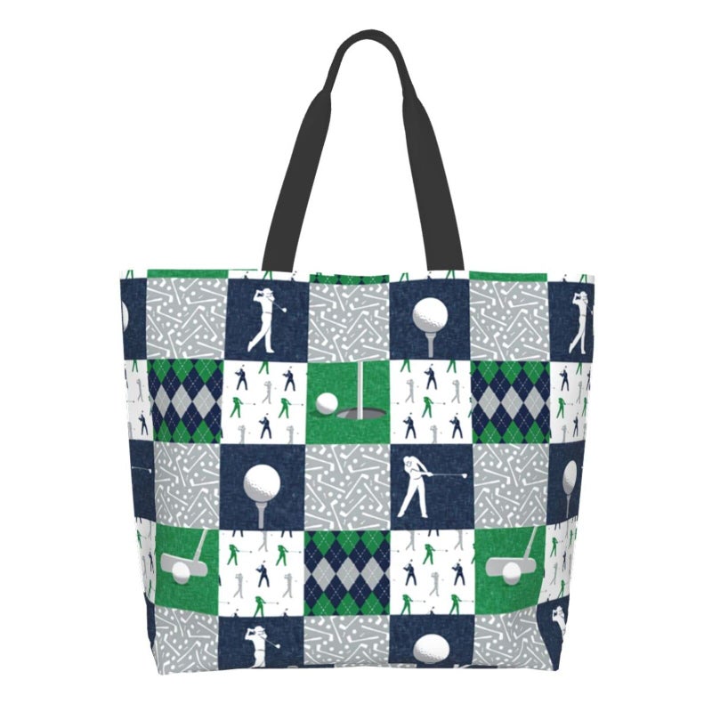ASYG Golf Bag Golf Ball Print Sling Bag Cute Golf Print Pattern Tote Bag For Women Men - Image 2