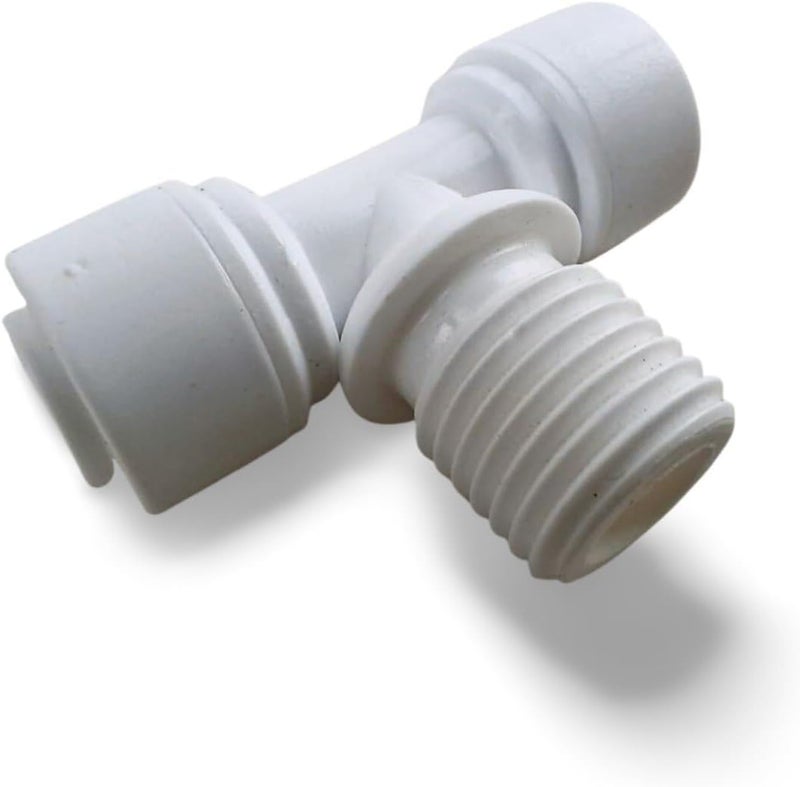 T-Shaped Connector, White Plastic, Plumbing Fittings, 3-Way Threaded Connector, Pipe Connection Piece for Filters