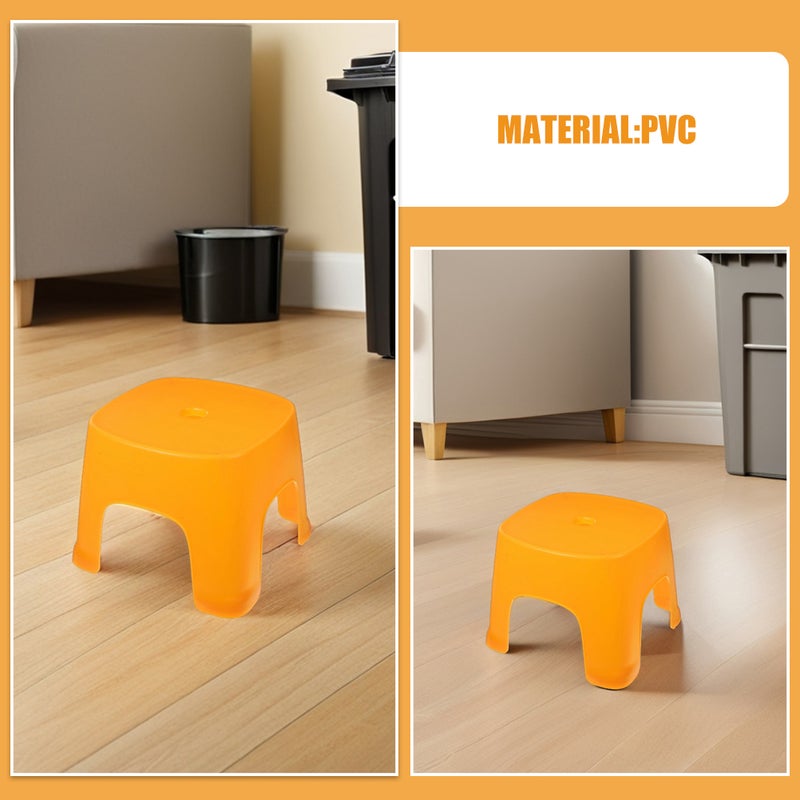 2pcs Stool: Bathroom Low Step Stool With Hole - Compact Household Seat For For Shower Toilet Training Bedroom Change Shoes - Image 2