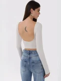 HICCUP Basic Open Back Blouse
