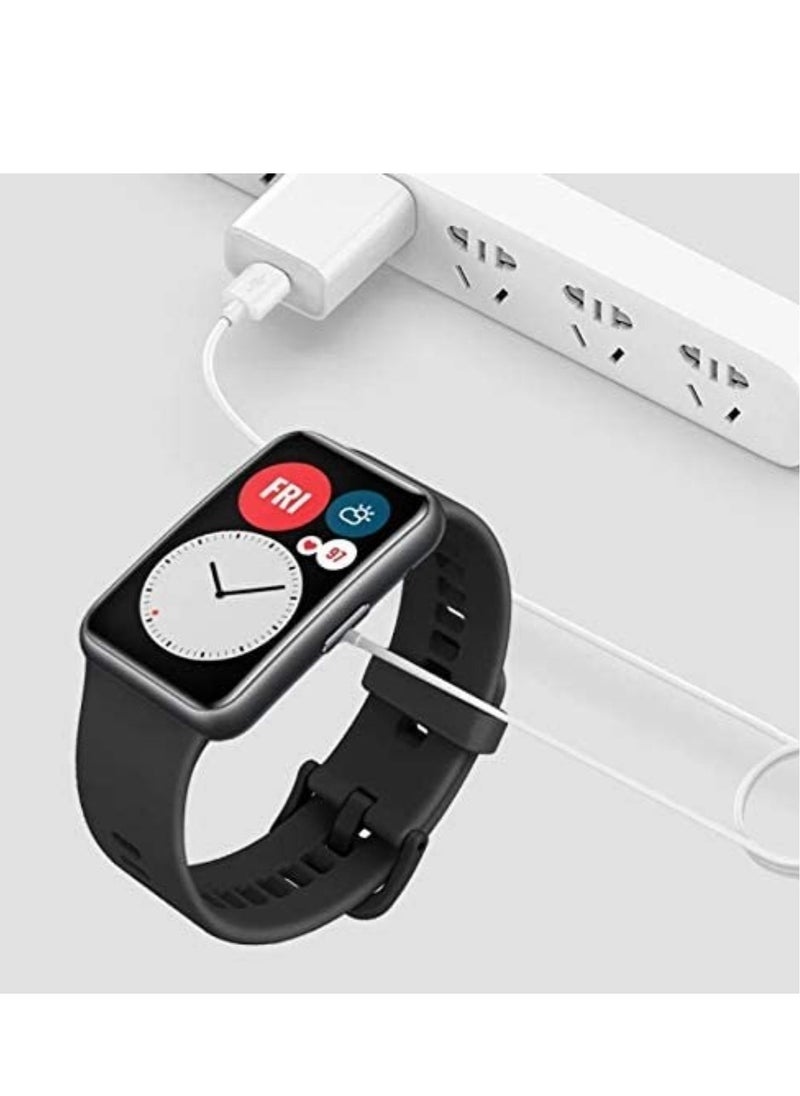 ELTRAZONE USB Charging Cable Cord Base Dock Charger Adapter Stand For Huawei Watch Fit | Fit 2 | Huawei Band 6 | Huawei Band 7 (Black) - Image 3