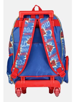 SUPERMAN Kids Boy Printed Trolley Backpack 41 H x 32 L x 16 W cm, Blue  - Image 2