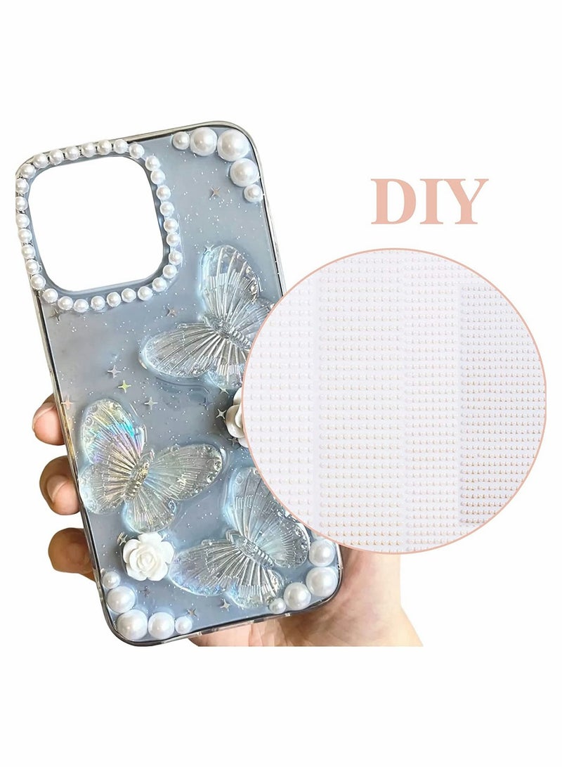 Excefore White Pearl Rhinestone Stickers Makeup, Eye Gems Face Jewels Body Crystal Makeup Diamonds Temporary Tattoo Dots for Women Girls 3D Self Adhesive Flatback Pearls Nail Art Decorations, 4 Size 2800 PCS  - Image 5