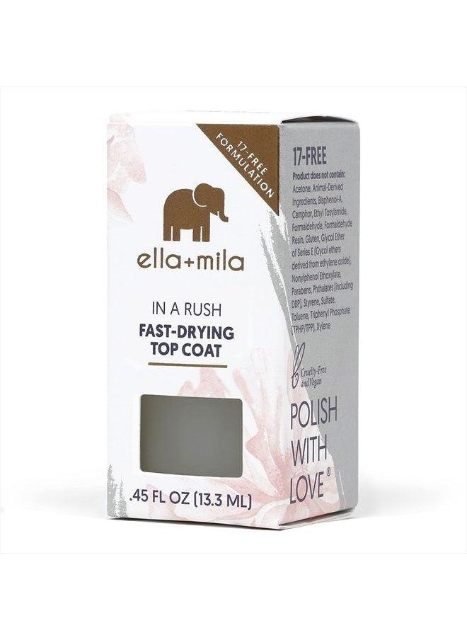 ella mila - "In a Rush Quick Dry Nail Polish - Fast Drying Top Coat Nail Polish with High Glossy Shine - Clear Nail Polish (0.45 fl oz) - Image 1