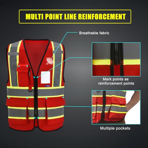AYKRM 11 colors available 6xl 7xl 8xl red safety vest - Image 4