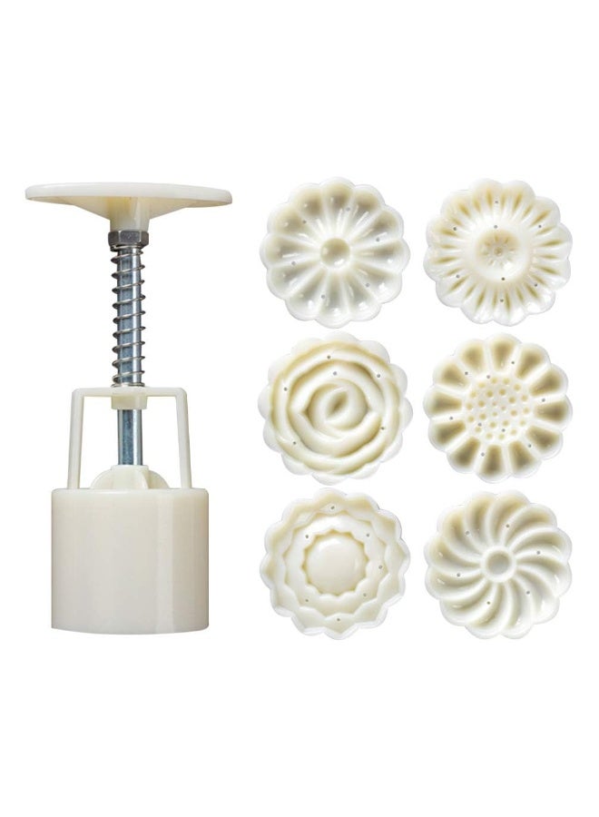 كوفوز 6 أجهزة كمبيوتر شخصية قمر كعكة القالب ، كعكة القمر الكوكي القالب مع 6 أجهزة كمبيوتر شخصية نمط الزهور DIY الديكور الصحافة كعكة القطع للخبز المطبخ - Image 1