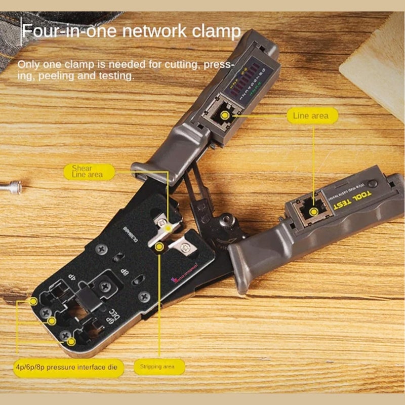 Malfah Cable Cripmer Multifunctional Network Clamp Network Cable Telephone 67MM Adjustable Automatic Cable Cripmer DL381468  - Image 2