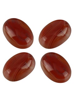 Generic 16pcs Natural Rose Red Garnet Gemstones Flat Round Oval Design Size 25mm x 18mm (0.98" x 0.71")  - Image 1