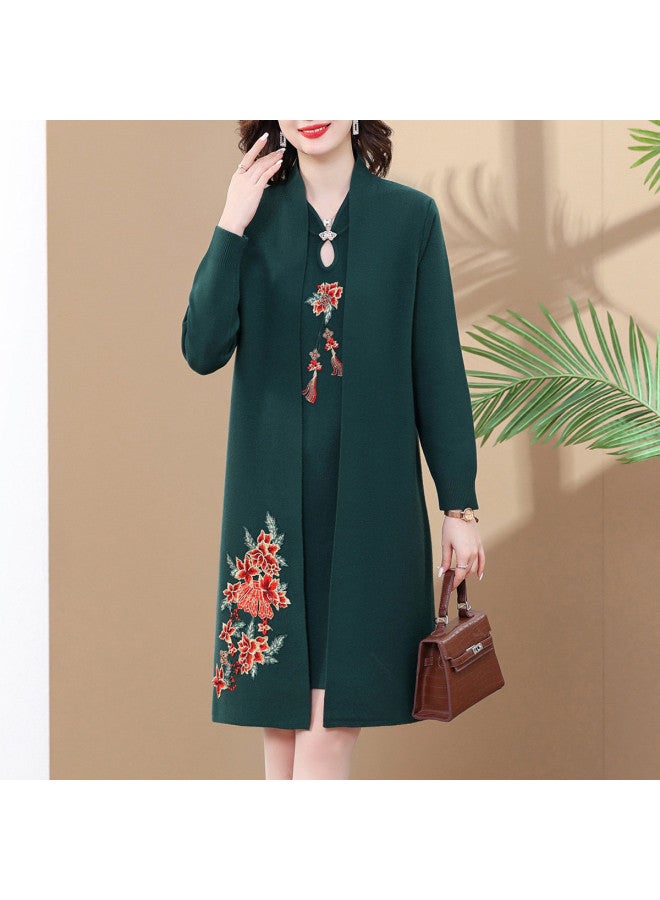 Tucano Mother Of The Bride/Groom Outfits For Middle-Aged Women, Two-Piece Set With Knitted Jacket For Wedding Banquets And Ceremonies - Image 2