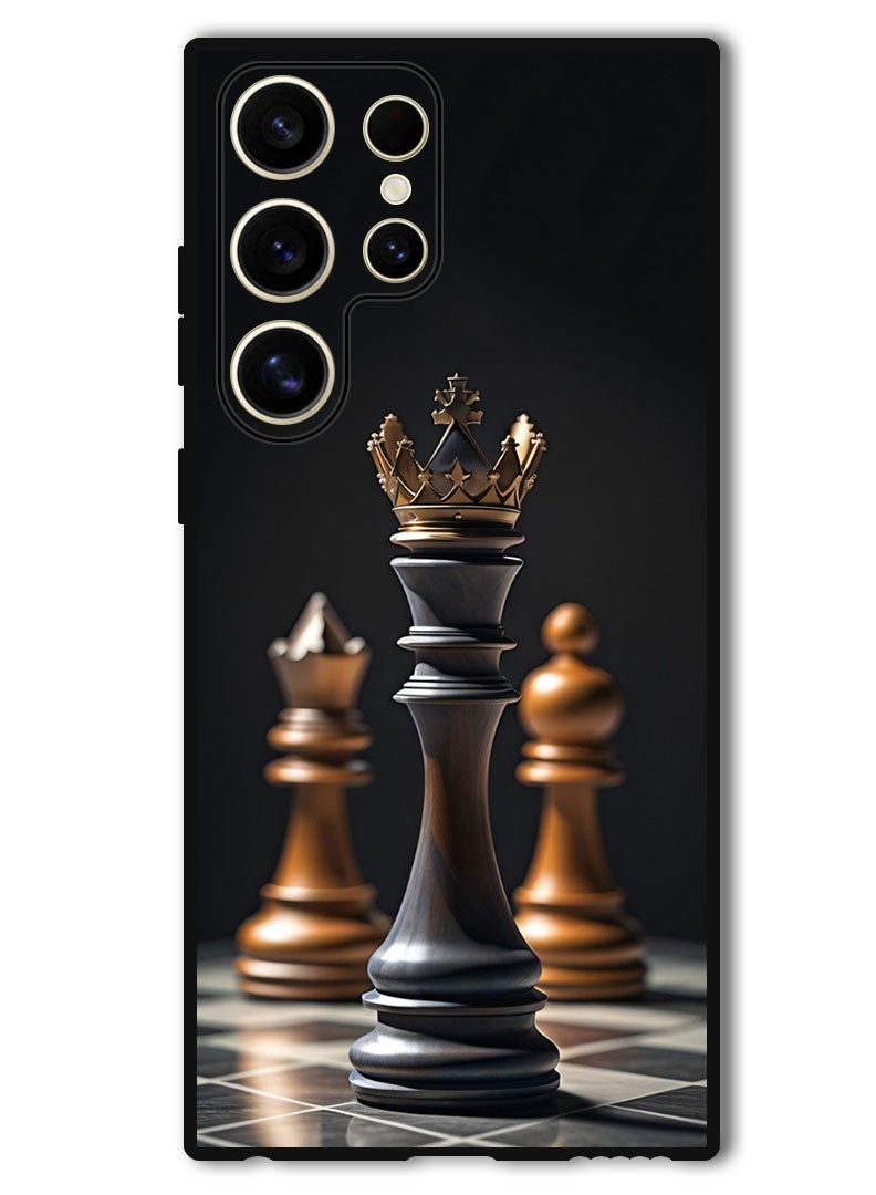 Theodor Protective Case Anti Scratch Shock Proof Bumper Cover For Samsung Galaxy S24 Ultra Chess KING - Image 1
