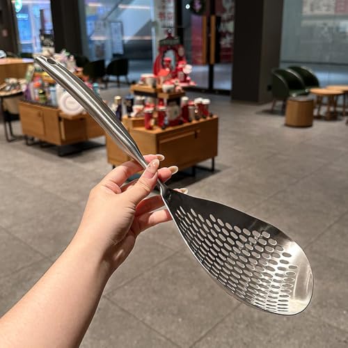 ZDFQly Extra Large Skimmer Slotted Spoon, 304 Stainless Steel Spider Strainer Spoon for Cooking and Frying, Pasta Strainer, Restaurant or Kitchen Tools - Image 5