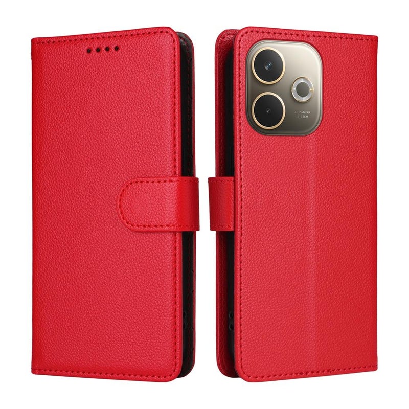 erorex For OPPO A5 Pro 5G / 4G / A5 Energy 5G Litchi Texture RFID Blocking 3-Card Wallet Leather Phone Case(Red) - Image 2