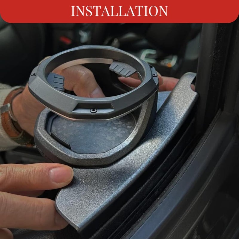 TRX AUTO Door Top Cup Holder for Jeep Wrangler 2018 To 2025 | Accessories For Jeep Wrangler 2024 | Driver & Passenger Side Cup Holder with Cleaning Cloth | Accessories For Jeep | Left & Right - Image 5