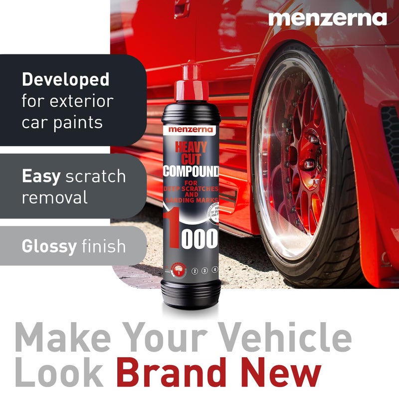 menzerna Heavy Cut Compound 1000 Improved Formula I Abrasive Polishing Compound for Deep Scratches, Swirls I Buffing and Polishing Compound for Scratch Repair I Silicone Free I 16 fl oz. - Image 3