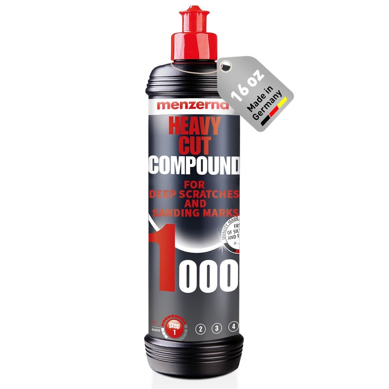 menzerna Heavy Cut Compound 1000 Improved Formula I Abrasive Polishing Compound for Deep Scratches, Swirls I Buffing and Polishing Compound for Scratch Repair I Silicone Free I 16 fl oz. - Image 1