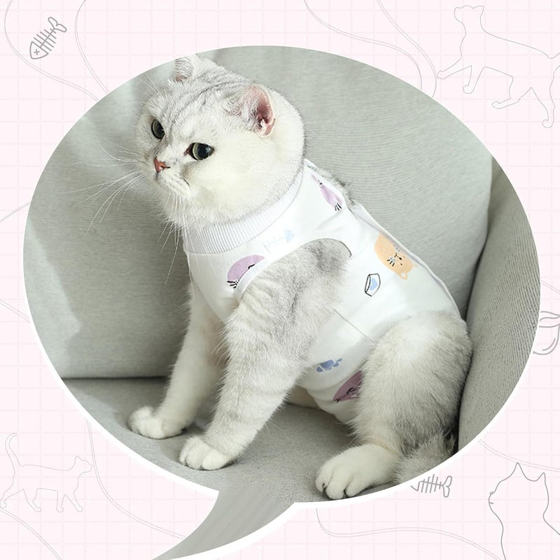 Coppthinktu 2 PCS Cat Recovery Suit Female Cat Onesie for Cats After Surgery Spay Abdominal Wounds, Kitten Recovery Suit Female Breathable E-Collar Alternative Kitten Onesie Anti Licking Large - Image 2