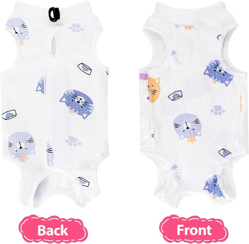 Coppthinktu 2 PCS Cat Recovery Suit Female Cat Onesie for Cats After Surgery Spay Abdominal Wounds, Kitten Recovery Suit Female Breathable E-Collar Alternative Kitten Onesie Anti Licking Large - Image 5
