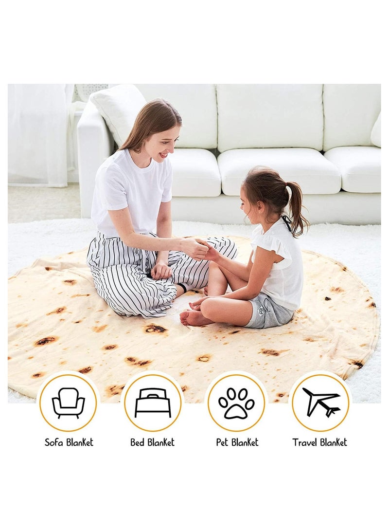 general Burrito Tortilla Blanket, Round Wrap Blanket for Adults and Children, Novelty Gift for Teenagers (150 cm) - Image 3