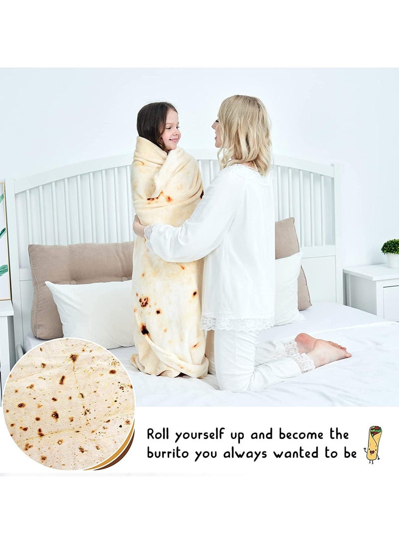 general Burrito Tortilla Blanket, Round Wrap Blanket for Adults and Children, Novelty Gift for Teenagers (150 cm) - Image 5