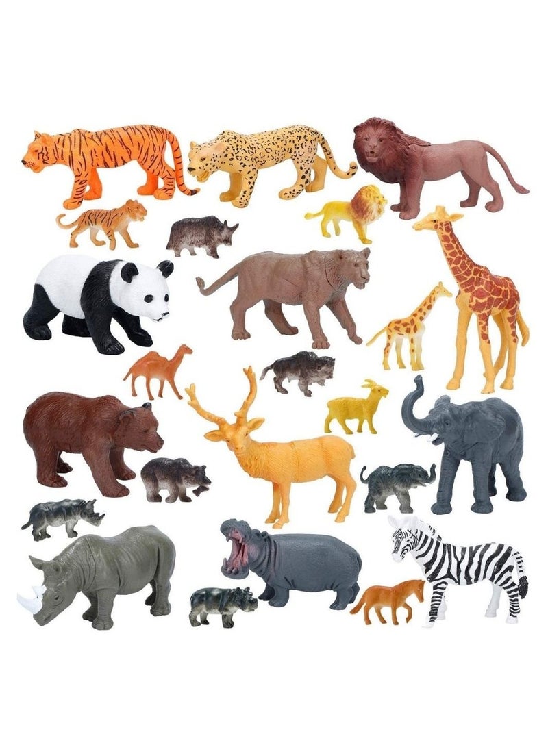 Fitto Realistic Animal Figures Toy Playset 26 Pieces Plastic Wild Animals Including Elephant, Tiger, Hippo, and Much More - Image 4
