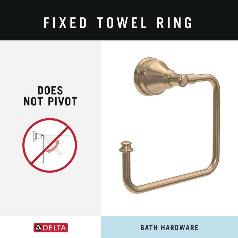 Delta Mylan 4-Piece Bathroom Set Champagne Bronze 18" Towel Rack, Toilet Paper Holder, Hand Towel Holder, Hook| Bathroom Accessory Set Towel Holder 4-Piece Hardware MYN64-CZ - Image 2