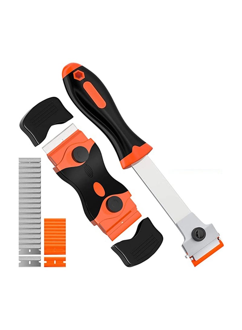 Razor Blade Scraper, Scraper Tool for Removing Label, Registration Sticker, Tint, Grease from Windshield, Appliance, Glass Window Stickers Decal Labels Paint Cooktop Remover - Image 1