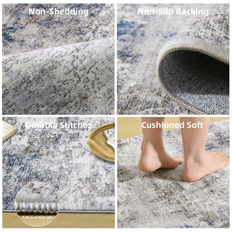 palohom Washable Small Entryway Area Rugs: 2'x3' Abstract Rug Non Slip Door Mat Indoor Entrance Stain Resistance Low Pile Throw Rugs for Inside Front Door Floor Bedroom Bedside Kitchen Nursery Kids Room Entry - Image 2