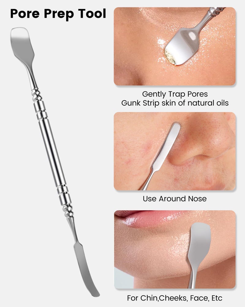 Boxoyx Pimple Popper Tool Kit - Boxoyx 6 Pcs Pore Prep Blackhead Remover Comedone Extractor Kit with Box for Quick and Easy Removal of Pimples, Blackheads, Zit Removing, Forehead,Facial and Nose (Silver) - Image 2