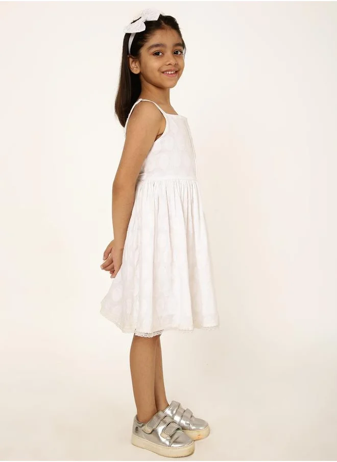Styli Dobby Sleeveless Dress with Tie Back