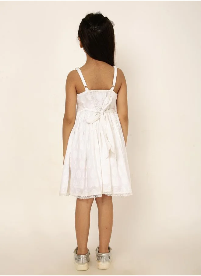Styli Dobby Sleeveless Dress with Tie Back