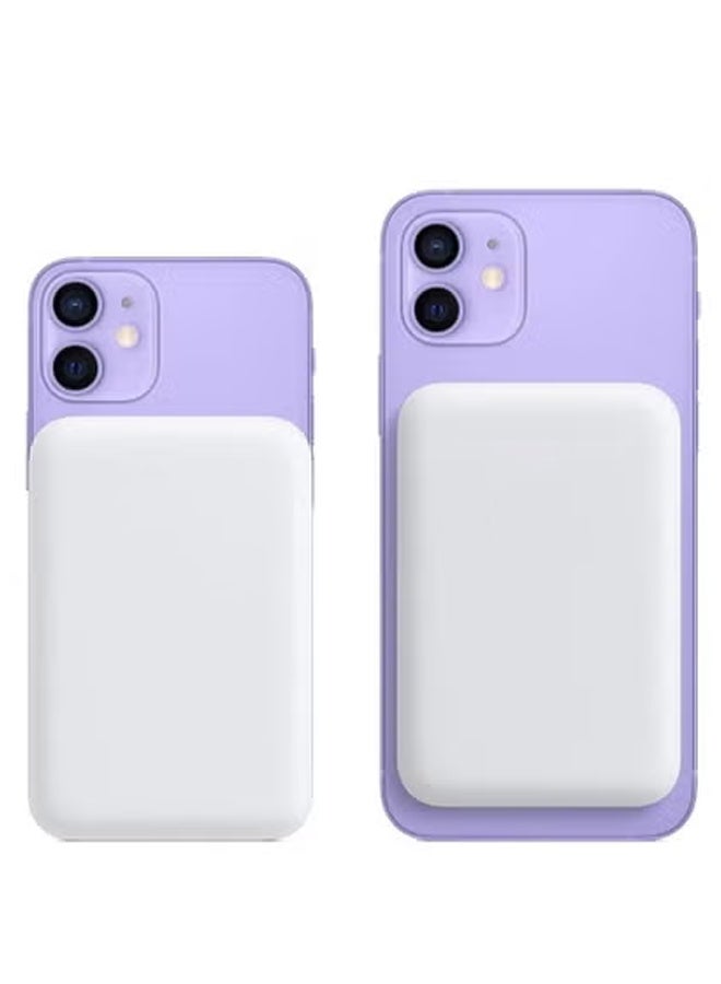 TIGER MagSafe-Compatible Battery Pack for Smartphones – 15W Wireless Fast Charging Power Bank for Magnetic Back Devices | Slim & Lightweight Design, No Interference with Cards or Key Fobs, Ideal for Travel – White - Image 2