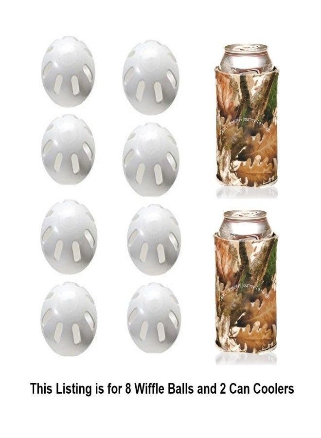 WIFFLE Balls Bulk Plastic Baseballs - Official Ball Brand - Made in USA - Plus Bonus Beverage Can Coolers (8 Balls) - Image 2