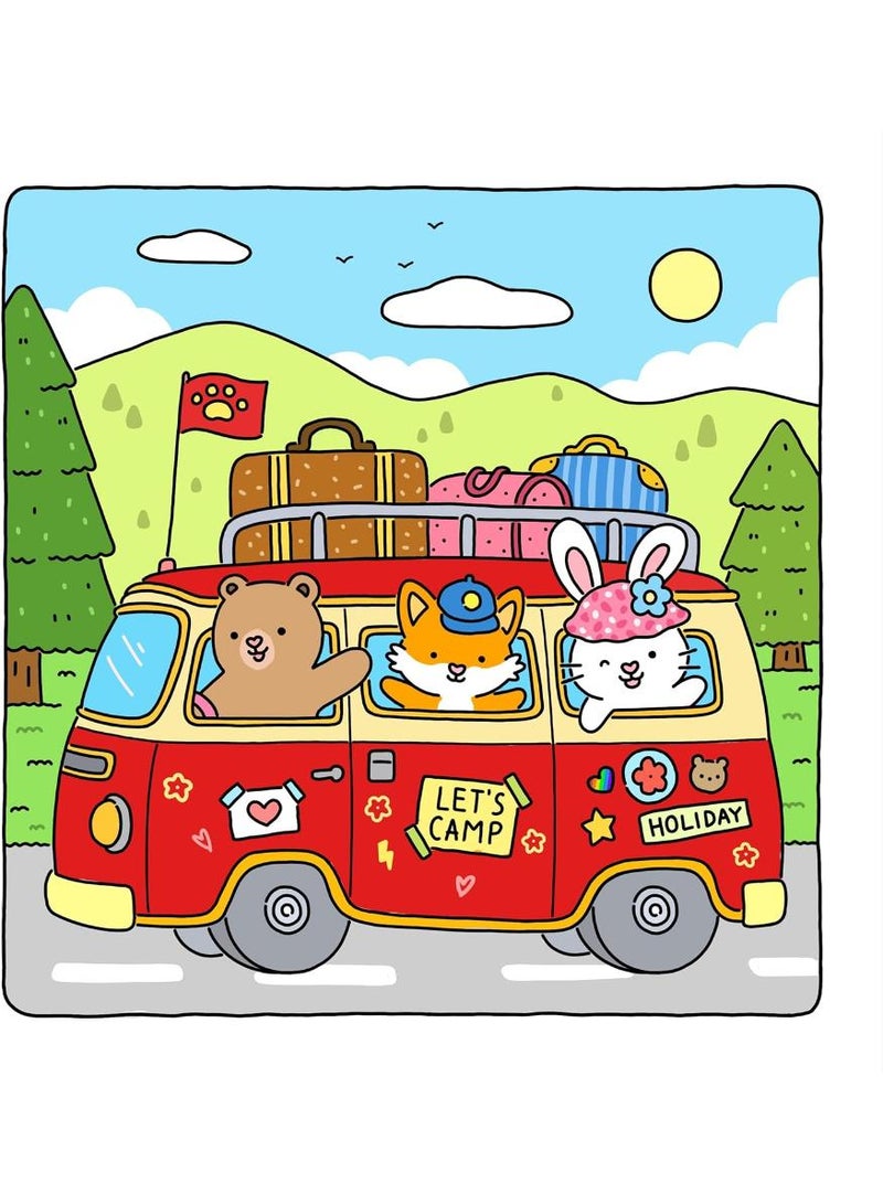  طائرة ورقية كتاب تلوين حيوان بتصميم لطيف ومهدئ للأعصاب للأطفال، كتاب رسم بتصميمات بسيطة إبداعية بأفكار رائعة للاسترخاء توفر راحة البال للبالغين والمراهقين - Image 4