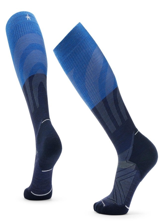 Smartwool Run Targeted Cushion Compression Over The Calf Socks Deep Navy Medium - Image 1