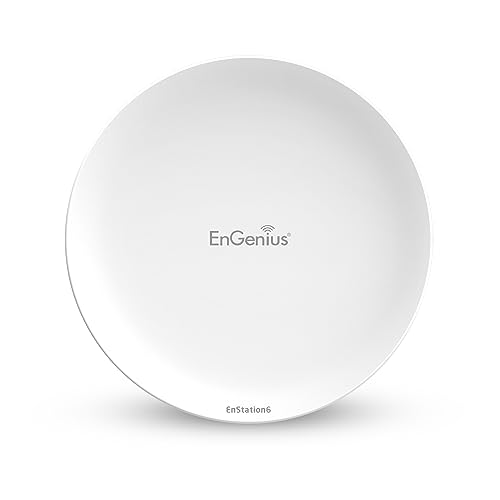EnGenius EnStation6 Outdoor Wi-Fi 6 Wireless Bridge, 5GHz, 1200 Mbps, 2x2 MIMO, 19 dBi Antenna, 26 dBm, IP55, Long-Range Point-to-Point Up to 18km, Gigabit Port, Weatherproof - Image 1