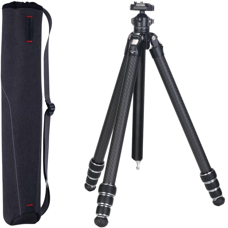 FALCAM TreeRoot 61 Carbon Fiber Small Travel Tripod Kit C141K301 4Section Round Tube Legs Quick Lock Tripod with BallheadT00A4903