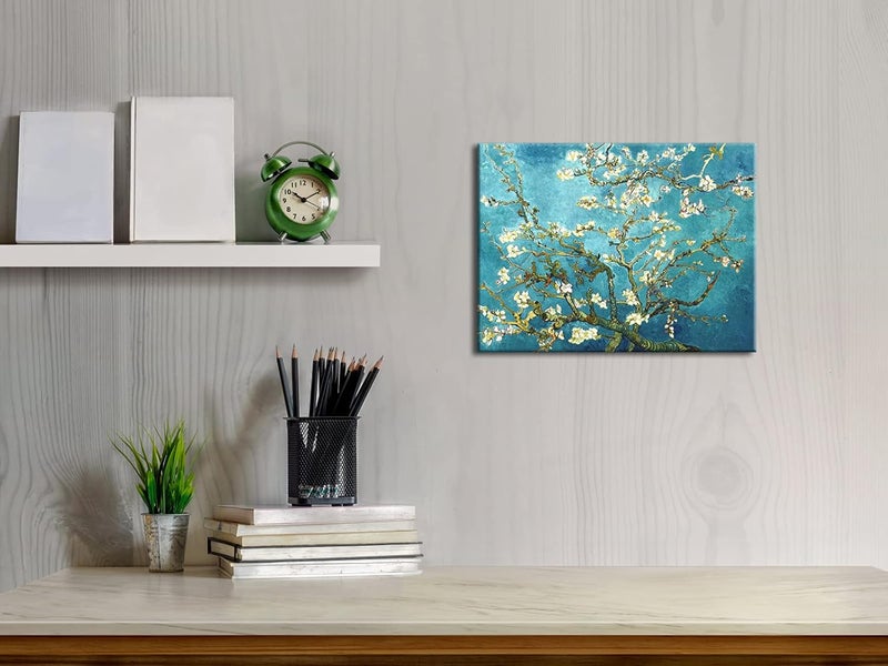 Pyradecor Modern Almond Blossom Famous Oil Paintings Reproduction Canvas Prints by Van Gogh Floral Pictures on Canvas Wall Art for Bedroom Home Office Decorations - Image 2