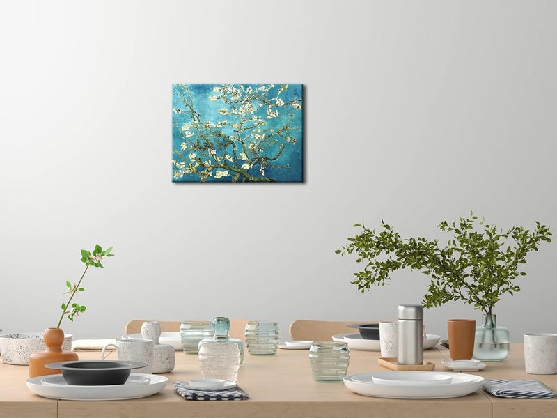 Pyradecor Modern Almond Blossom Famous Oil Paintings Reproduction Canvas Prints by Van Gogh Floral Pictures on Canvas Wall Art for Bedroom Home Office Decorations - Image 3