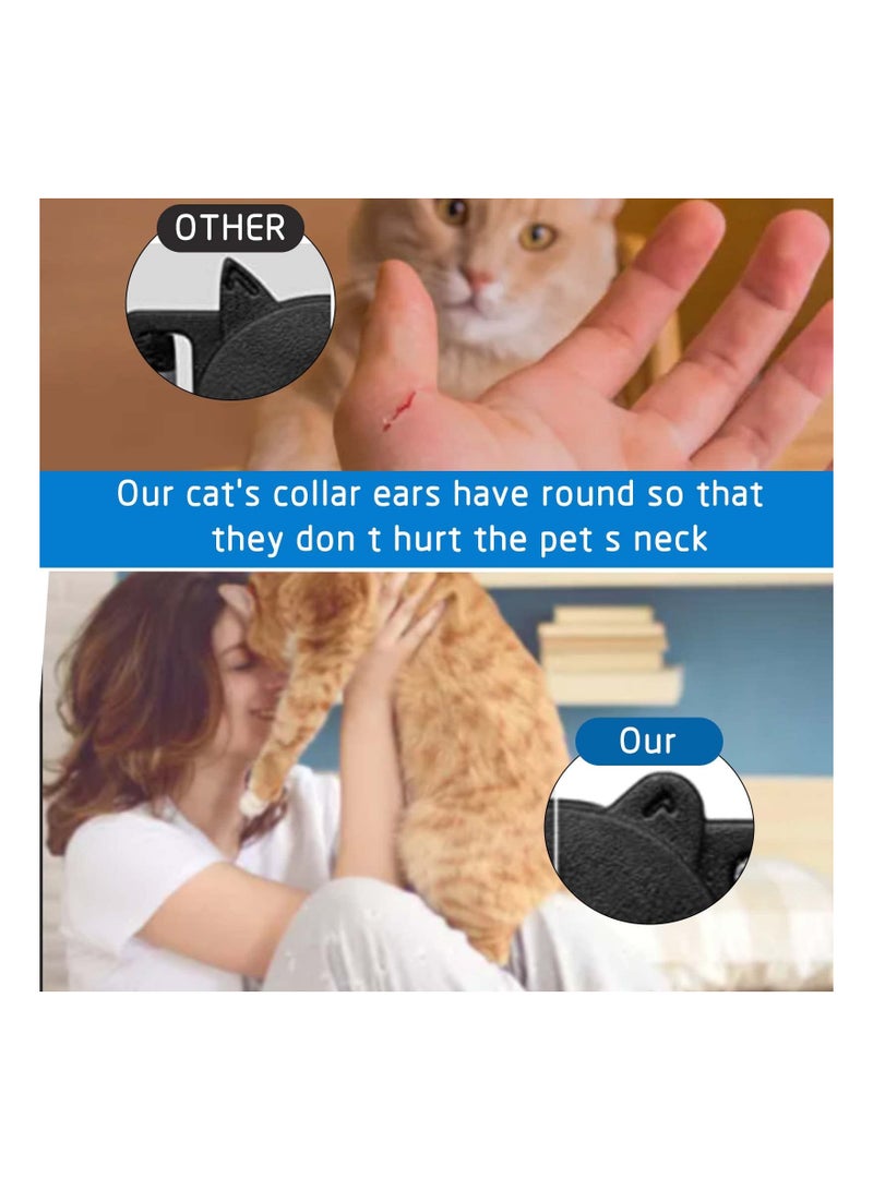 Excefore Cat Collars for Girl Cats, 2 Pcs Breakaway Cat Collars with Bell, Orange and Black Kitten Collars with Detachable Bell and Bow - Image 5