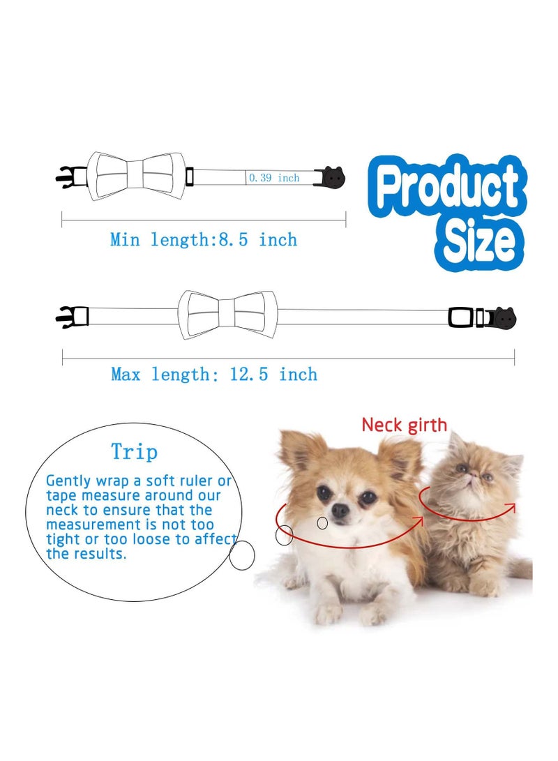 Excefore Cat Collars for Girl Cats, 2 Pcs Breakaway Cat Collars with Bell, Orange and Black Kitten Collars with Detachable Bell and Bow - Image 2